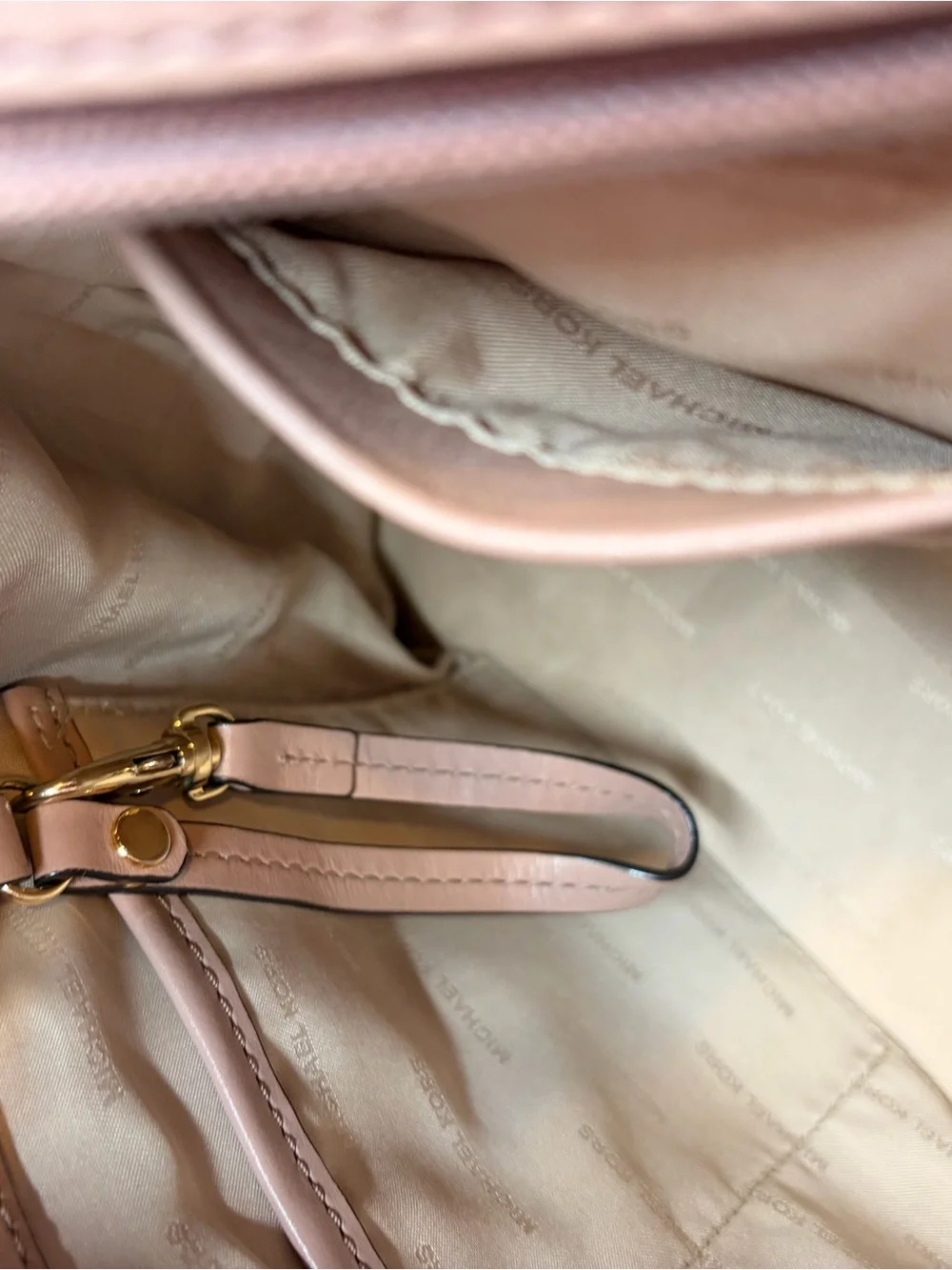 Michael Kors Brown Logo Tote with Light Tan Handles